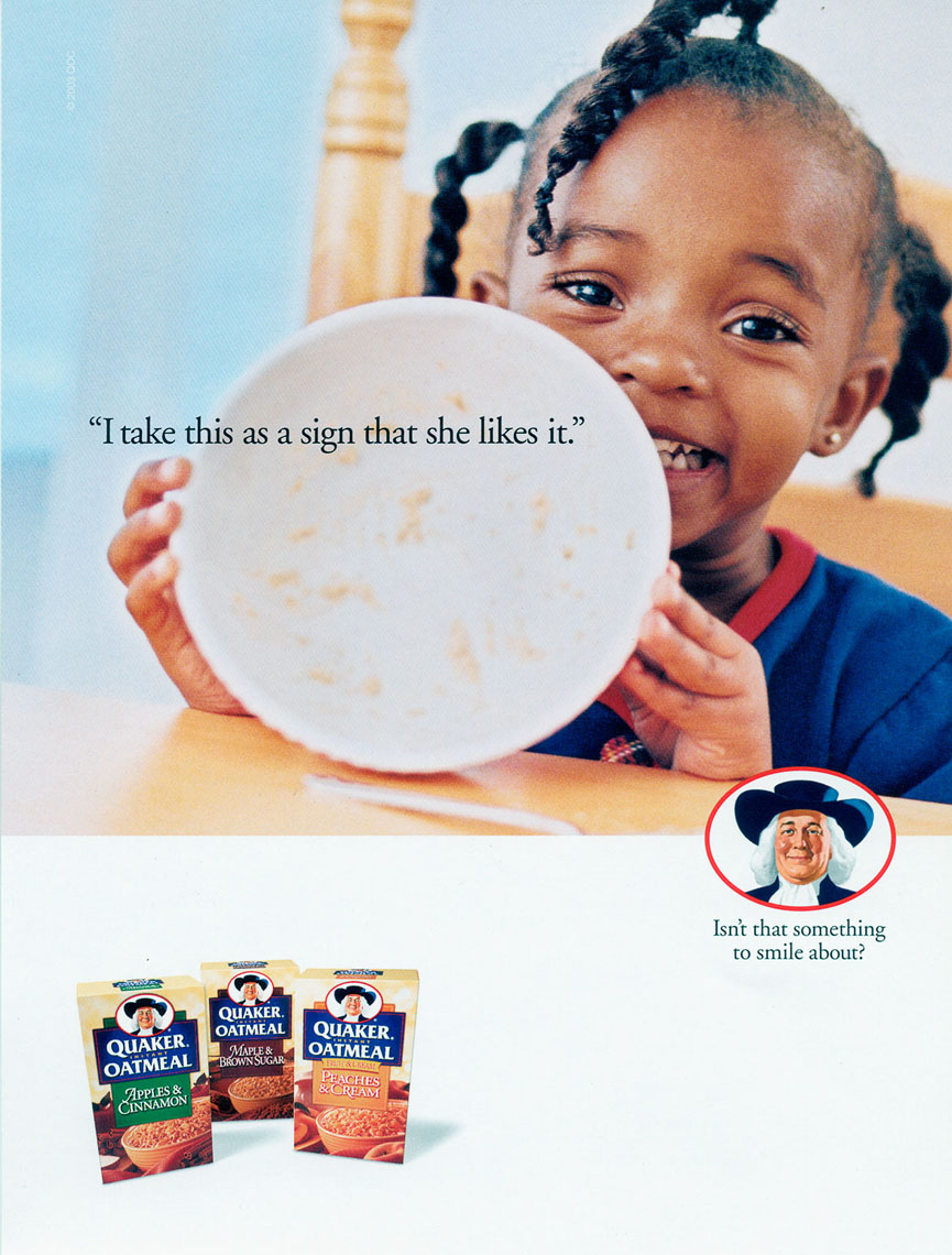 Ad for Quaker Oatmeal, a sign