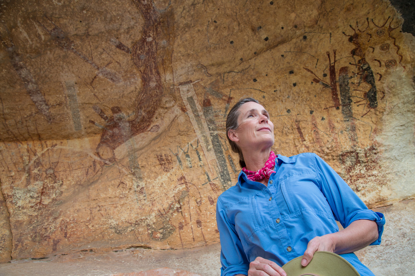 pictographs White Shaman rock shelter,anthropologist Dr. Carolyn Boyd